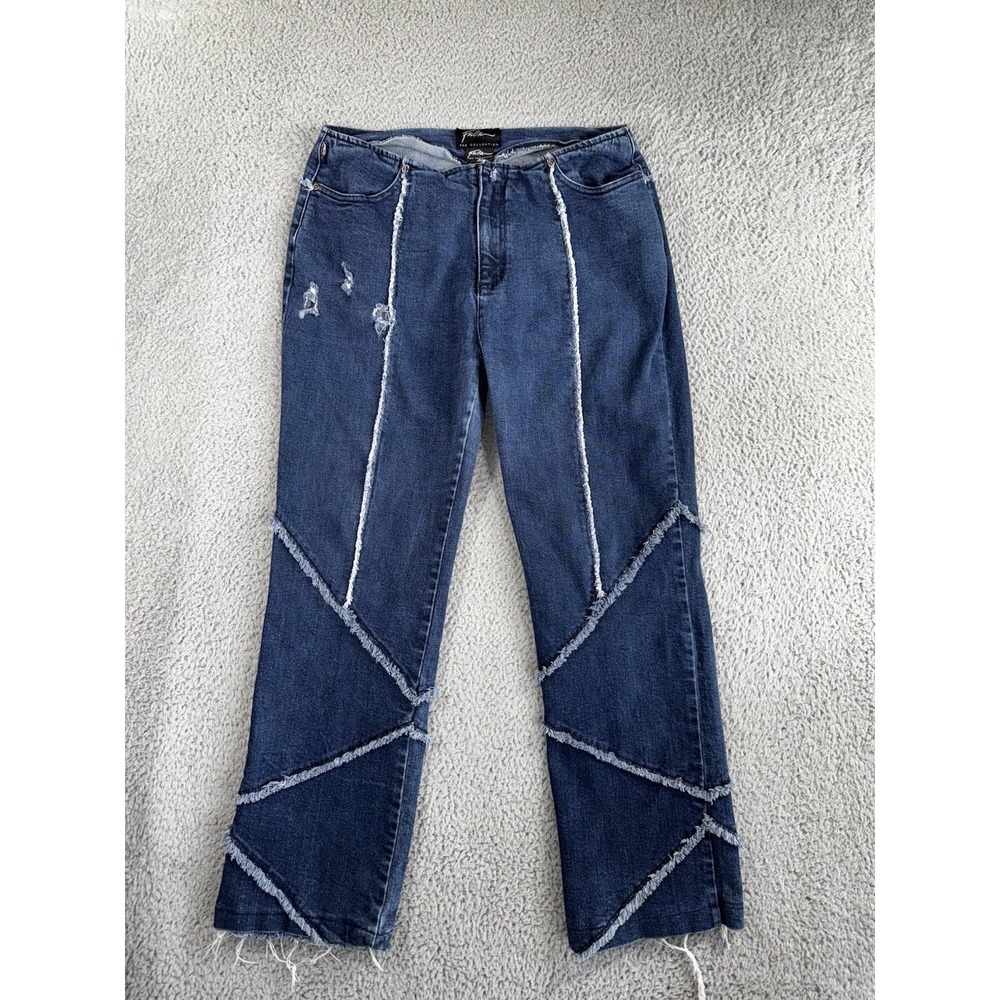 Vintage y2k Raw Edge Jeans Women 12 30x29‎ Straight Leg Boho Hippie Festival